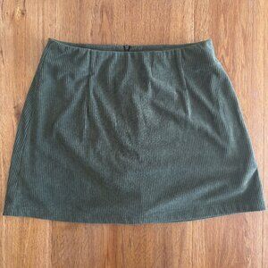 High Waisted Invisible Zipper 2-in-1 A Line Mini Corduroy Casual Skirt